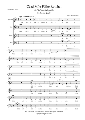 Céad Míle Fáilte Romhat (SATB A Cappella)