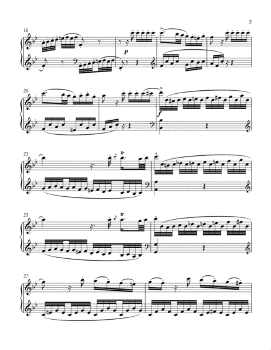 Sonata in Bb Major (K. 281) Piano Method scores gallery preview page 3