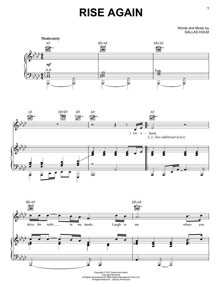 Rise Again Acoustic Guitar scores gallery preview page 1