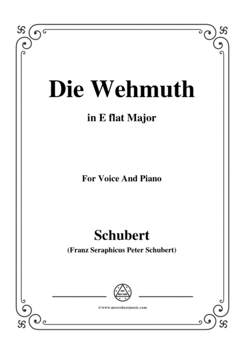Schubert-Die Wehmuth,in E flat Major,for Voice&Piano image number null