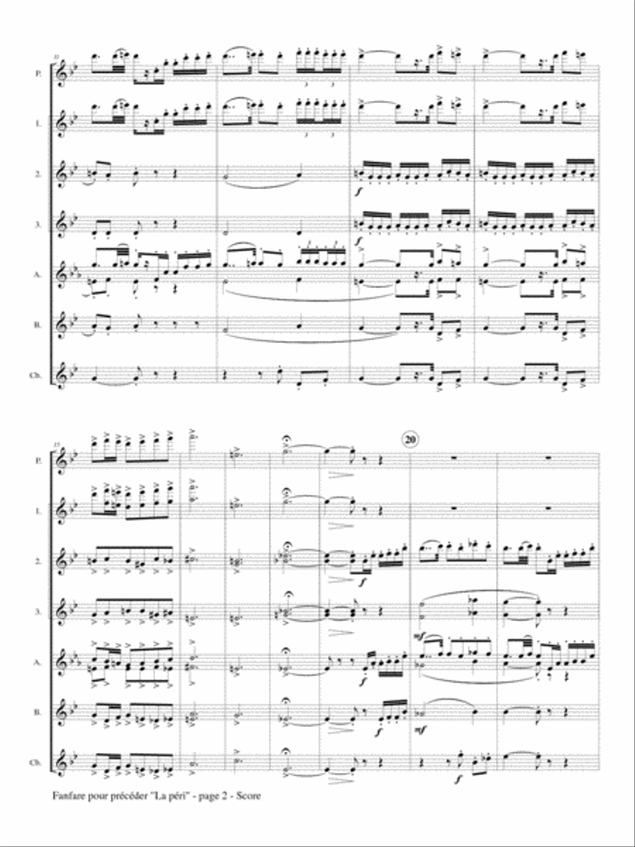 Fanfare pour predecer La Peri for Flute Choir Flute Choir scores gallery preview page 3