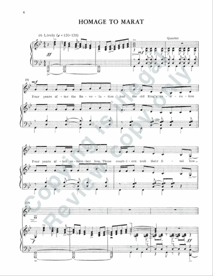 The persecution and assassination of Jean-Paul Marat as performed by the inmates of the Asylum of Charenton under the direction of the Marquis de Sade (Vocal Score) 4-Part scores gallery preview page 6