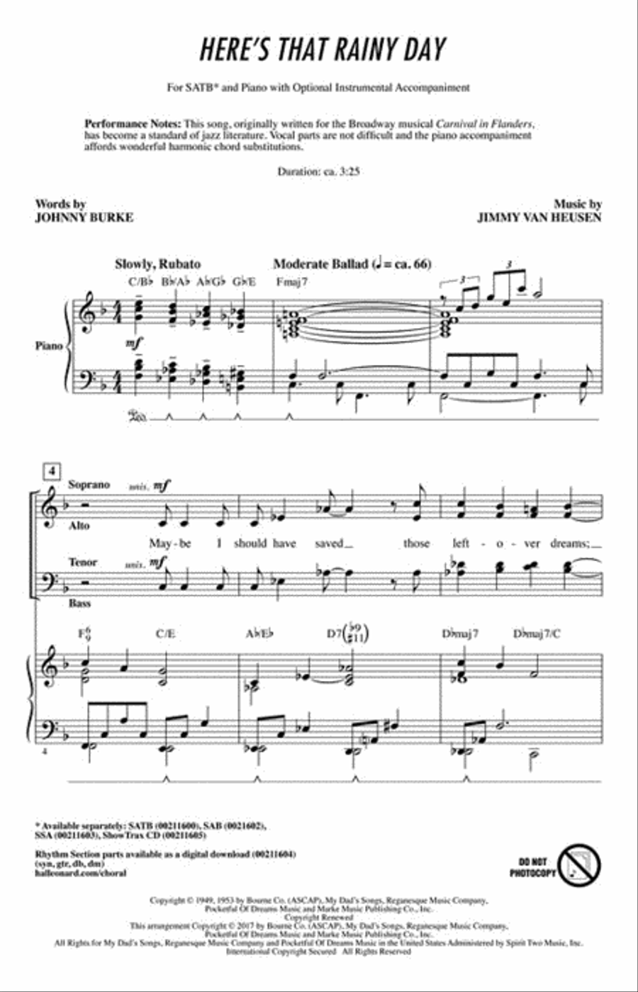Here's That Rainy Day Choir scores gallery preview page 2