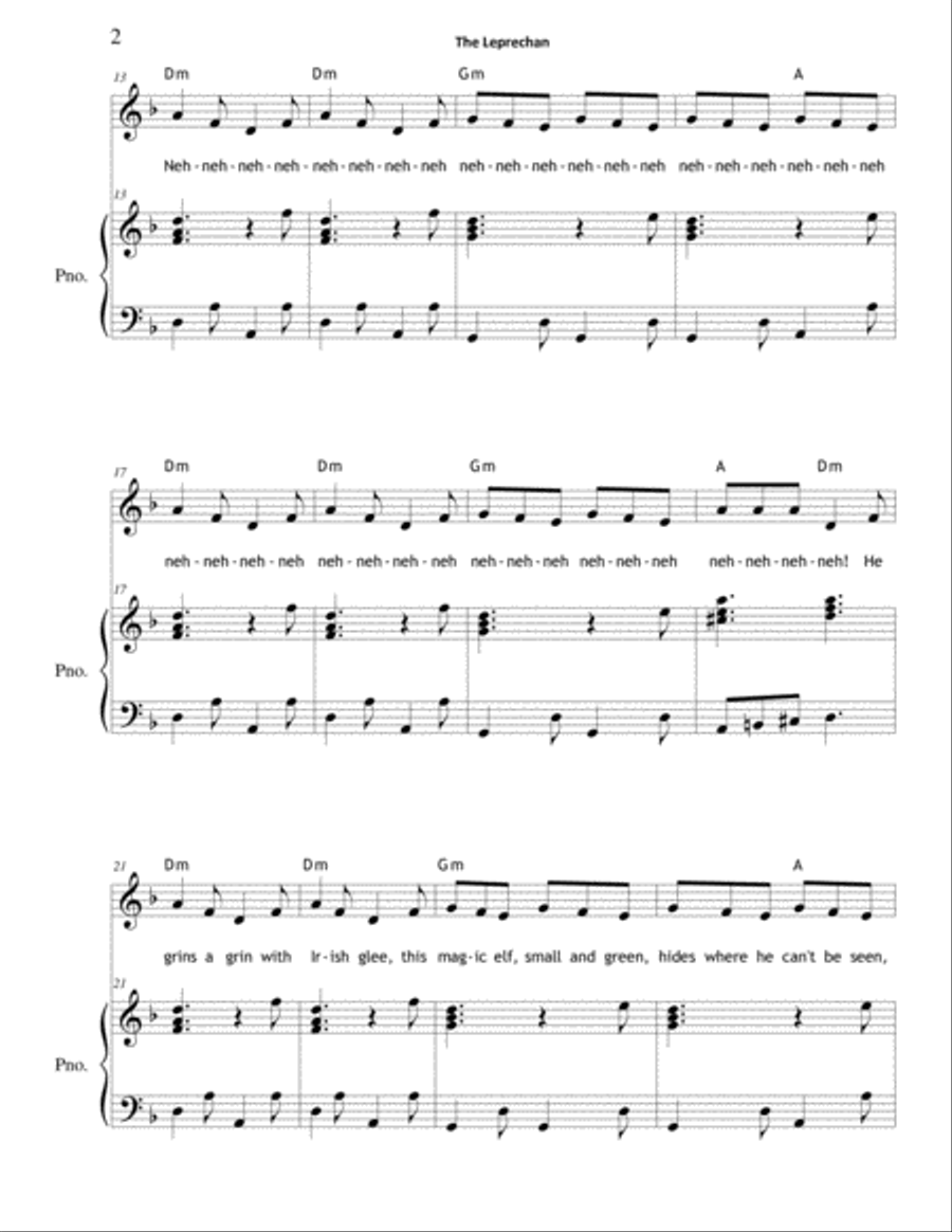 The Leprechaun Unison Choir scores gallery preview page 2