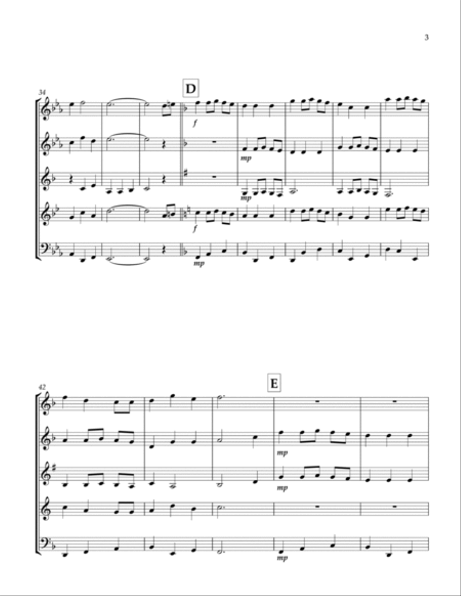 We Wish You A Merry Christmas Woodwind Quintet scores gallery preview page 5
