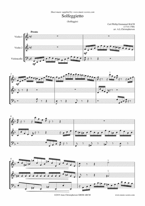 Book cover for Solfeggietto (Solfeggio) - 2 violins and cello