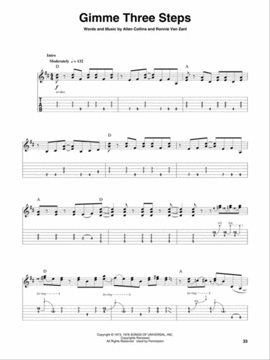 Lynyrd Skynyrd Guitar Tablature scores gallery preview page 4