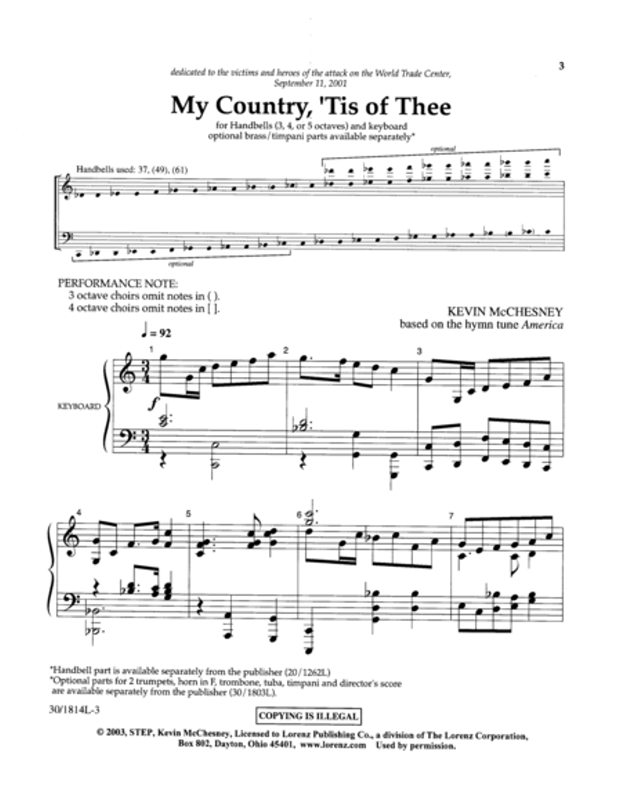 My Country 'Tis of Thee - Keyboard/Director's Edition Piano scores gallery preview page 3