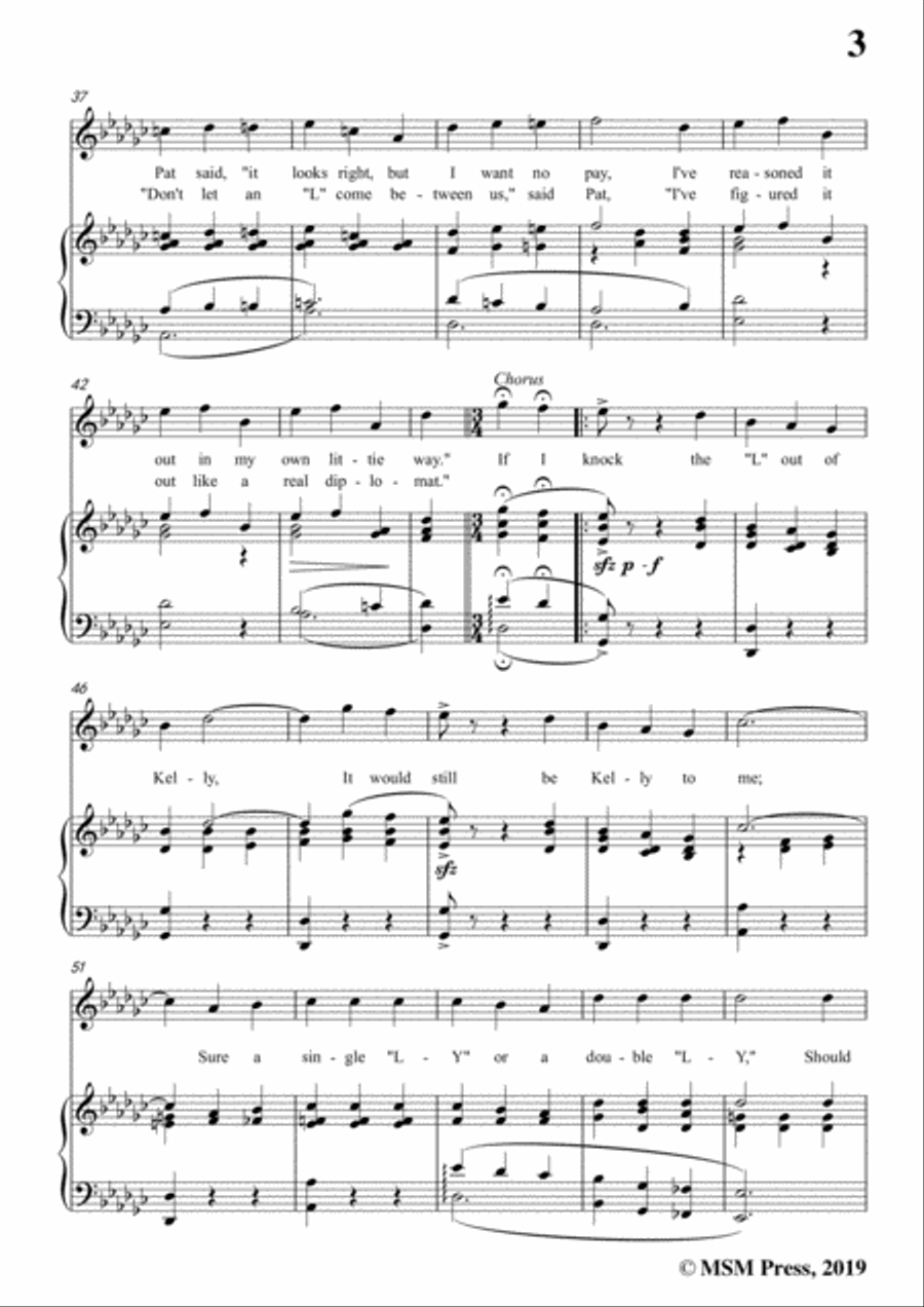 Bert Grant-If I Knock the 'L' Out of Kelly,in G flat Major,for Voice&Piano Voice scores gallery preview page 5