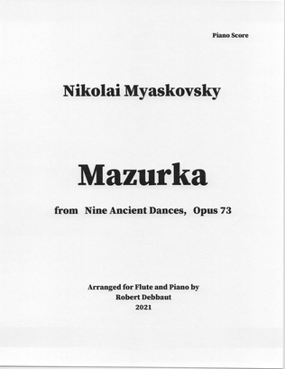 "Mazurka" by Nikolai Myaskovsky for Flute and Piano