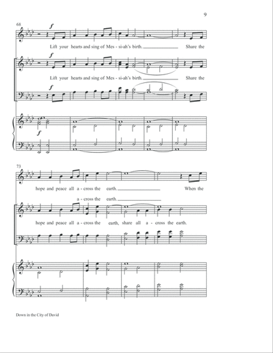 Down in the City of David 4-Part scores gallery preview page 10