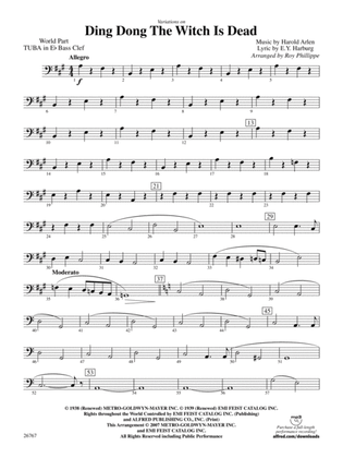Variations on Ding Dong the Witch Is Dead (fromThe Wizard of Oz): (wp) E-flat Tuba B.C.