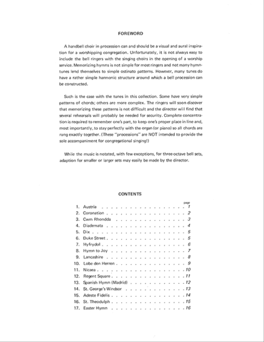 Seventeen Handbell Processions 3-Octaves scores gallery preview page 2