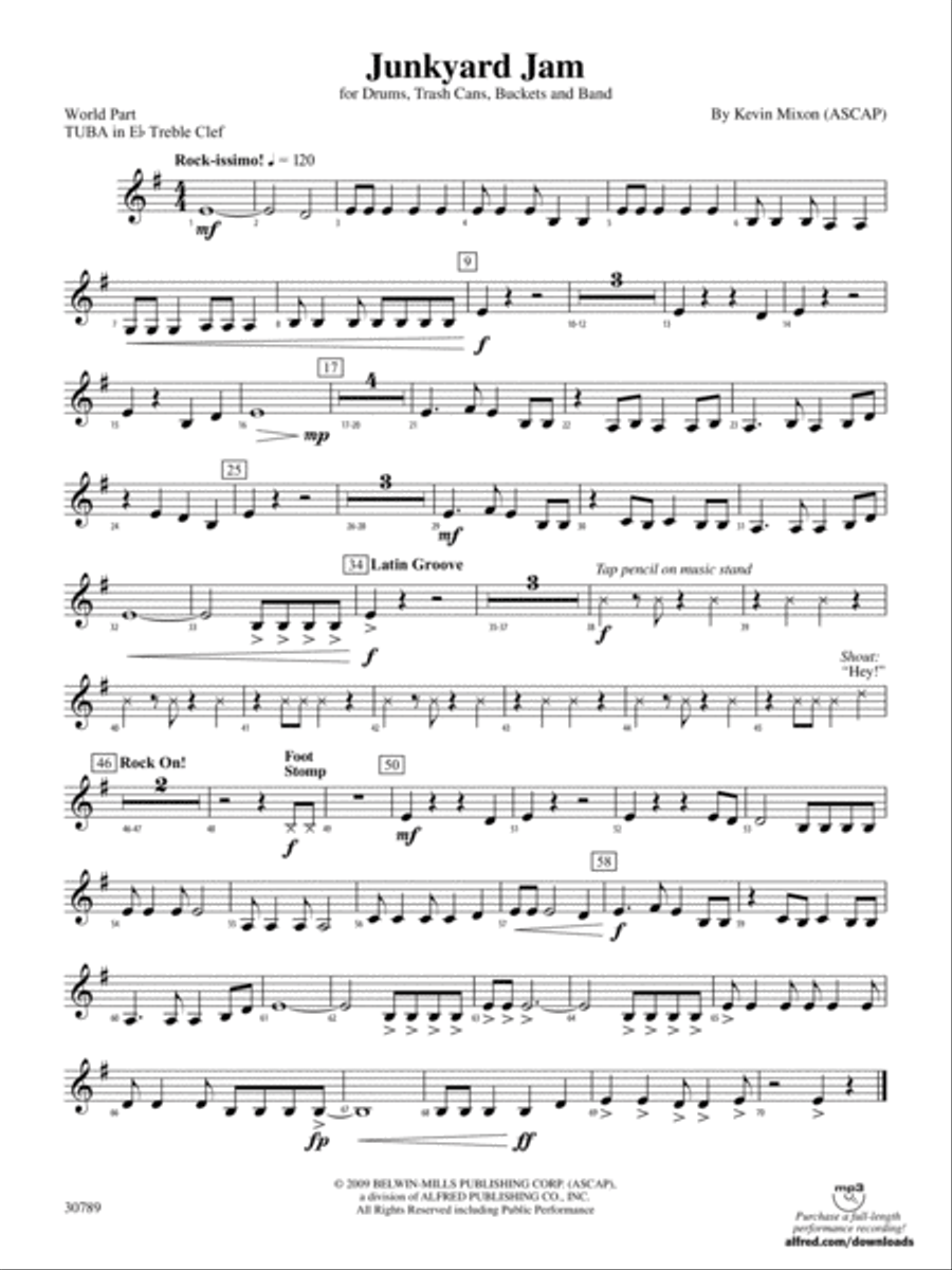 Junkyard Jam: (World Part) E-flat Tuba T.C. Concert Band scores gallery preview page 1