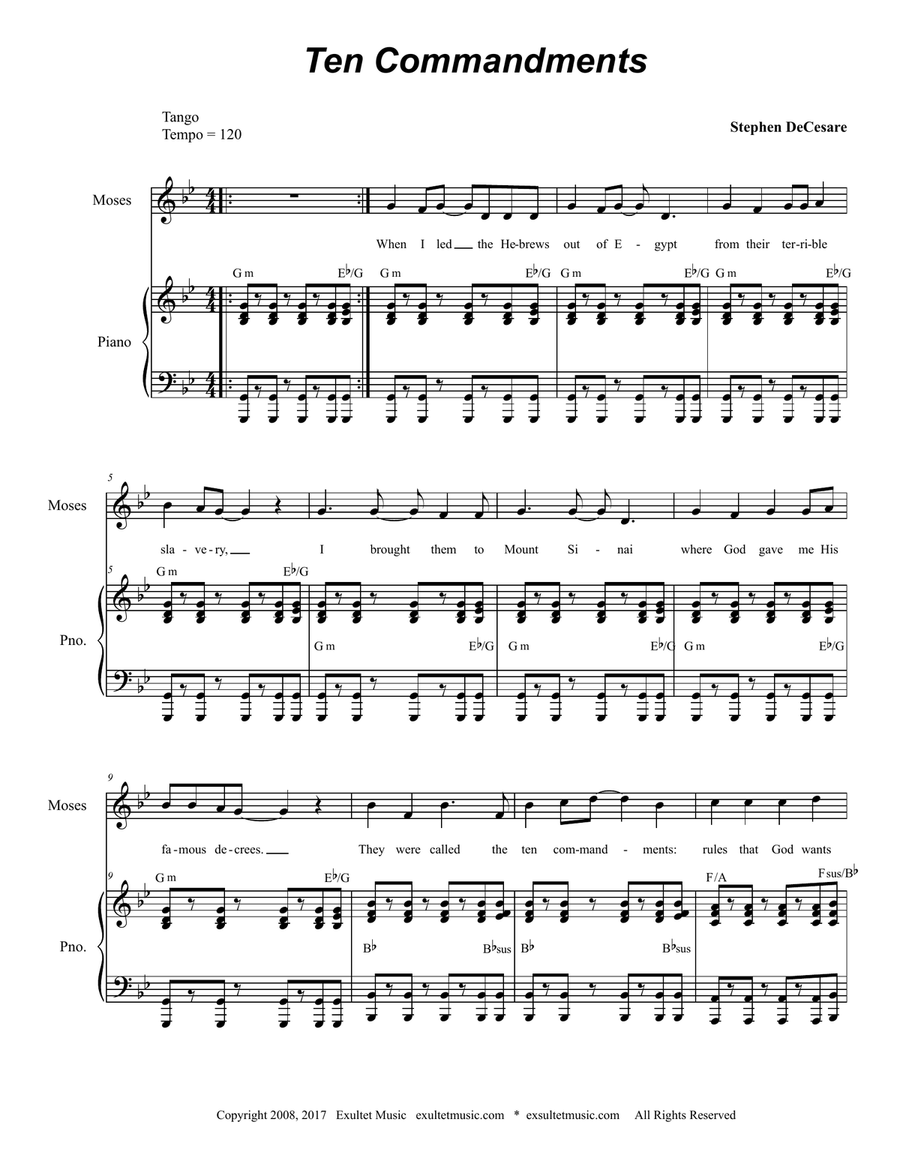 The Ten Commandments The Ten Commandments Piano, Vocal scores gallery preview page 1