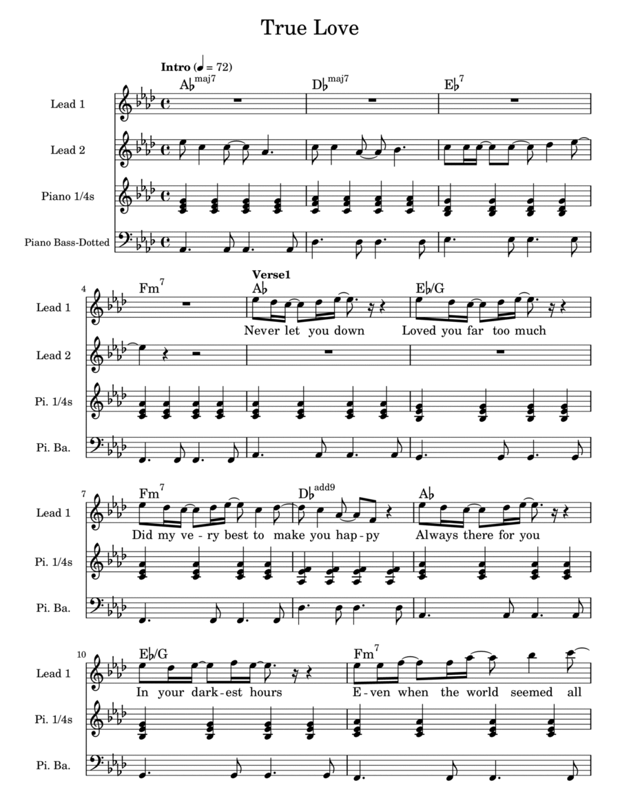True Love Voice scores gallery preview page 1