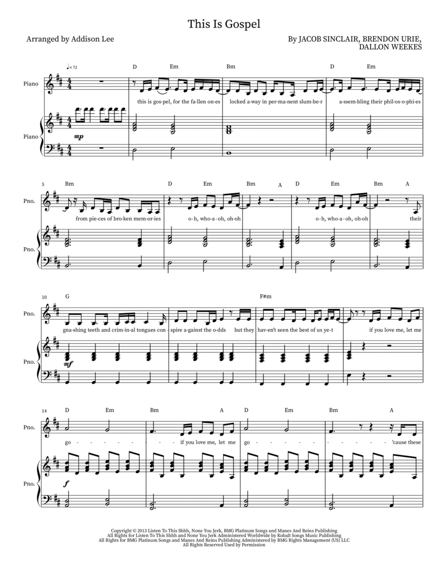 This Is Gospel Piano, Vocal scores gallery preview page 1
