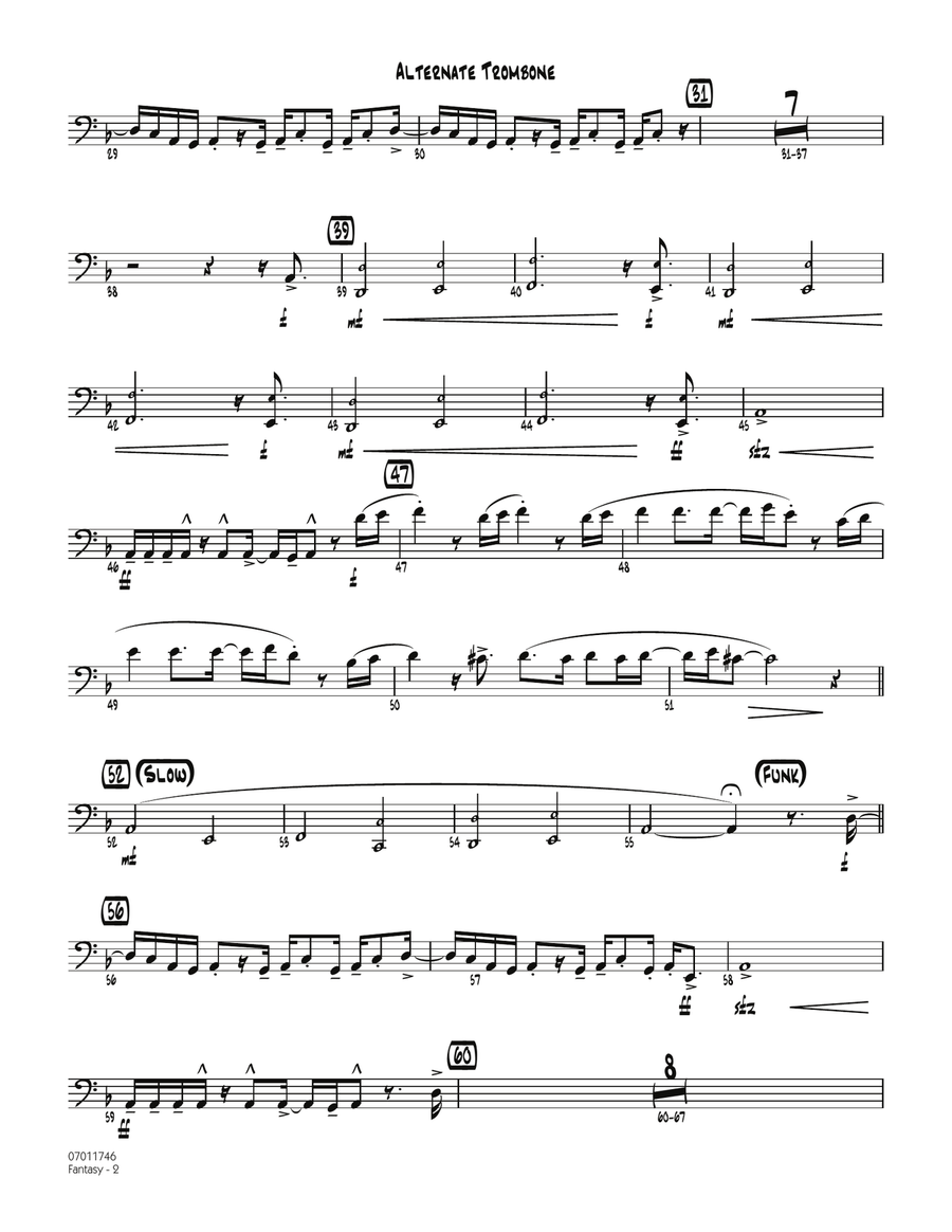 Fantasy - Alternate Trombone Jazz Ensemble scores gallery preview page 2