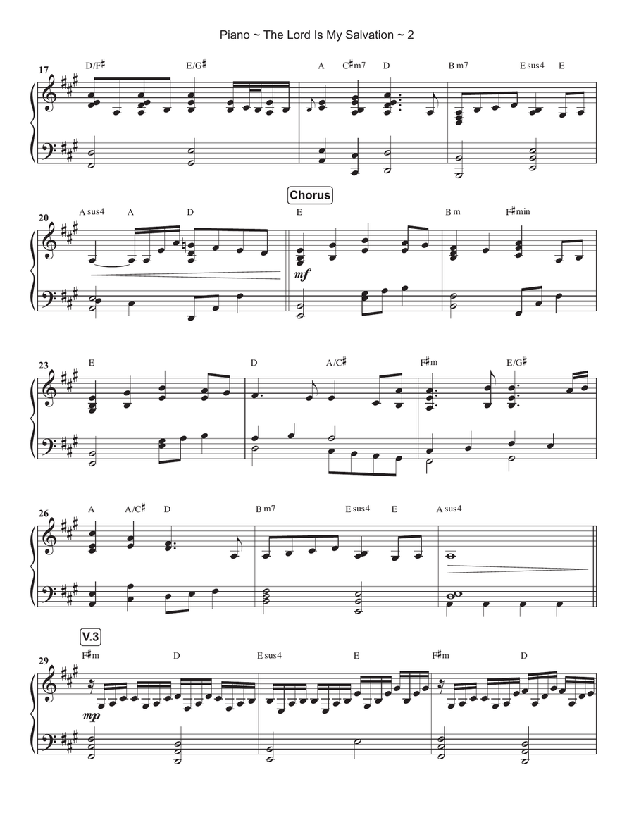The Lord Is My Salvation Piano Solo scores gallery preview page 3