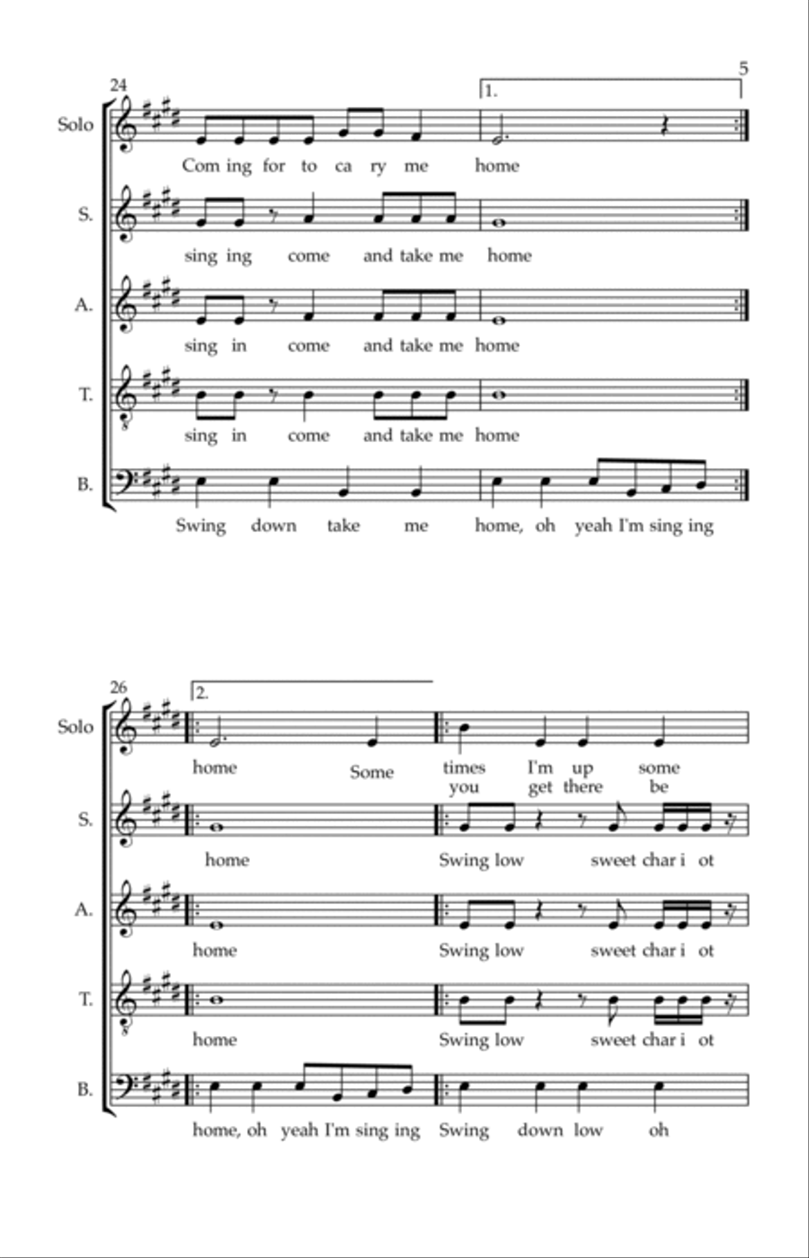 Swing Low Sweet Chariot Swing Low Sweet Chariot 4-Part scores gallery preview page 5
