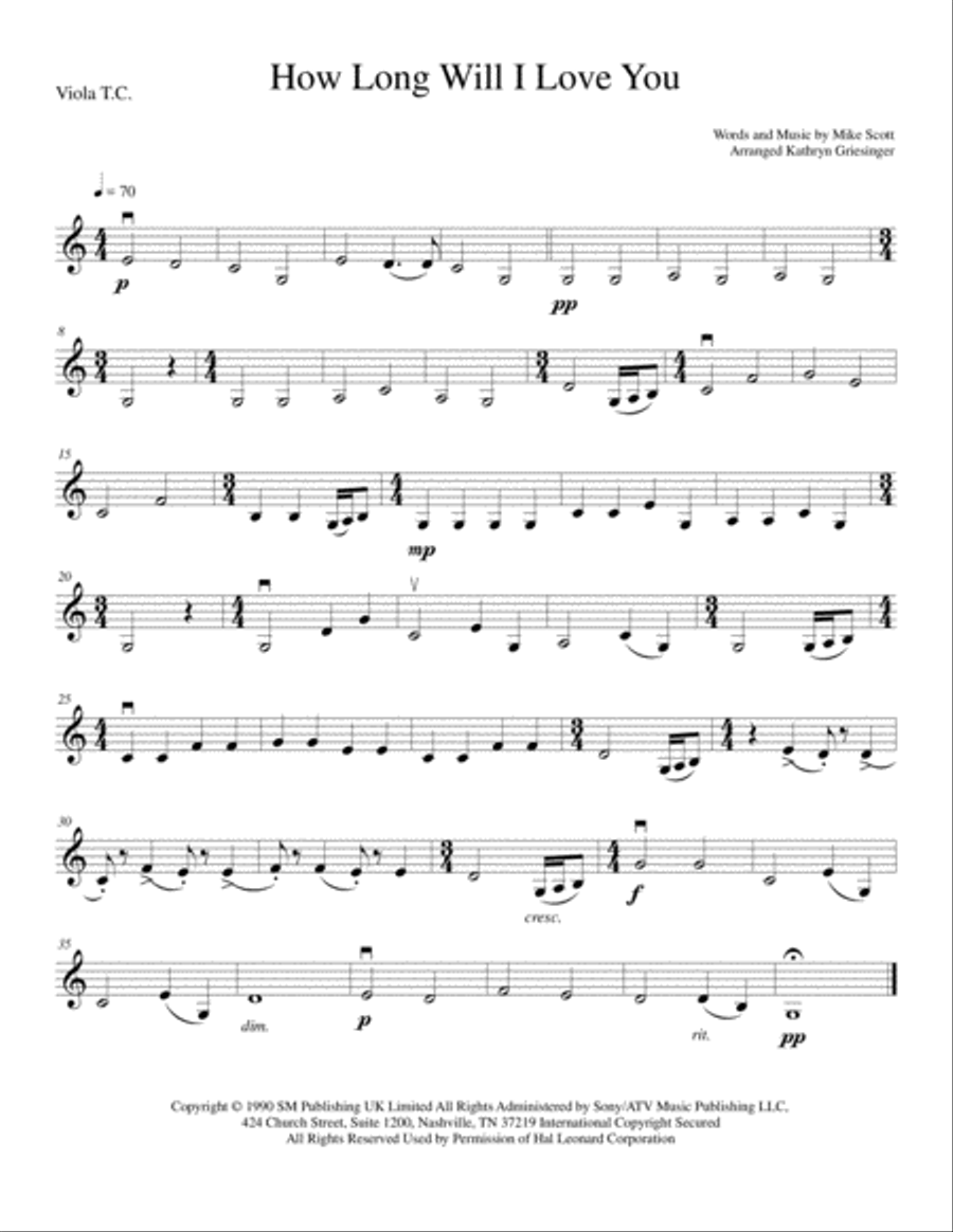 How Long Will I Love You String Quartet scores gallery preview page 4
