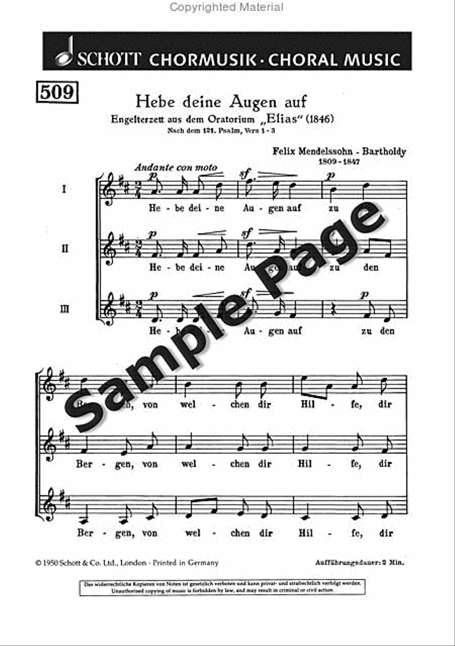 Hebe deine Augen auf (Elijah) 3-Part scores gallery preview page 2