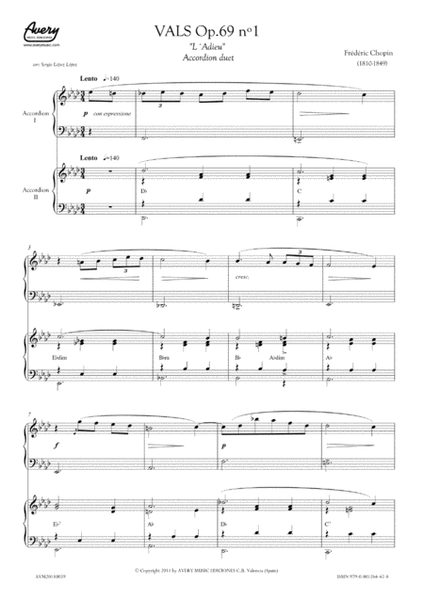 Vals Op.69 nº1 "L´Adieu"