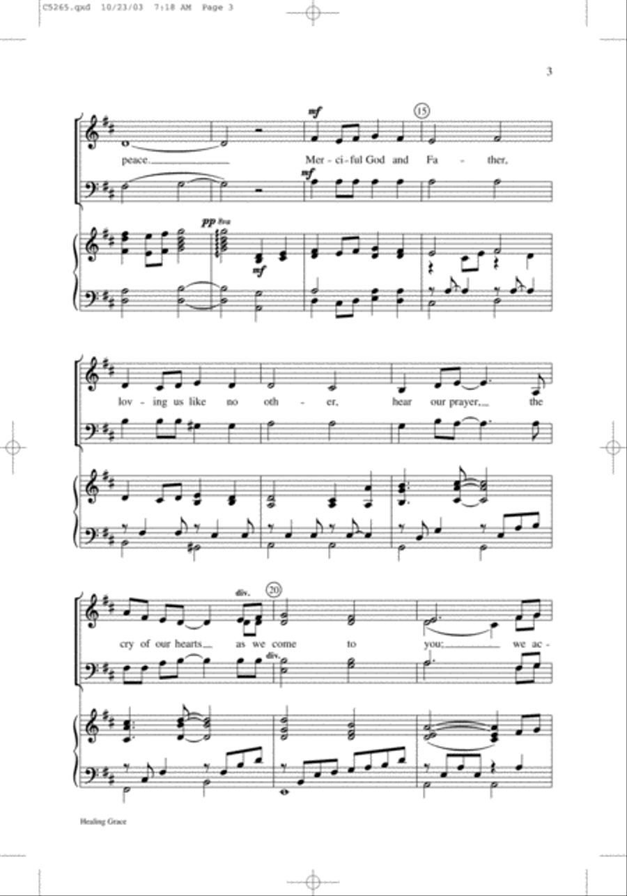 Healing Grace 4-Part scores gallery preview page 3