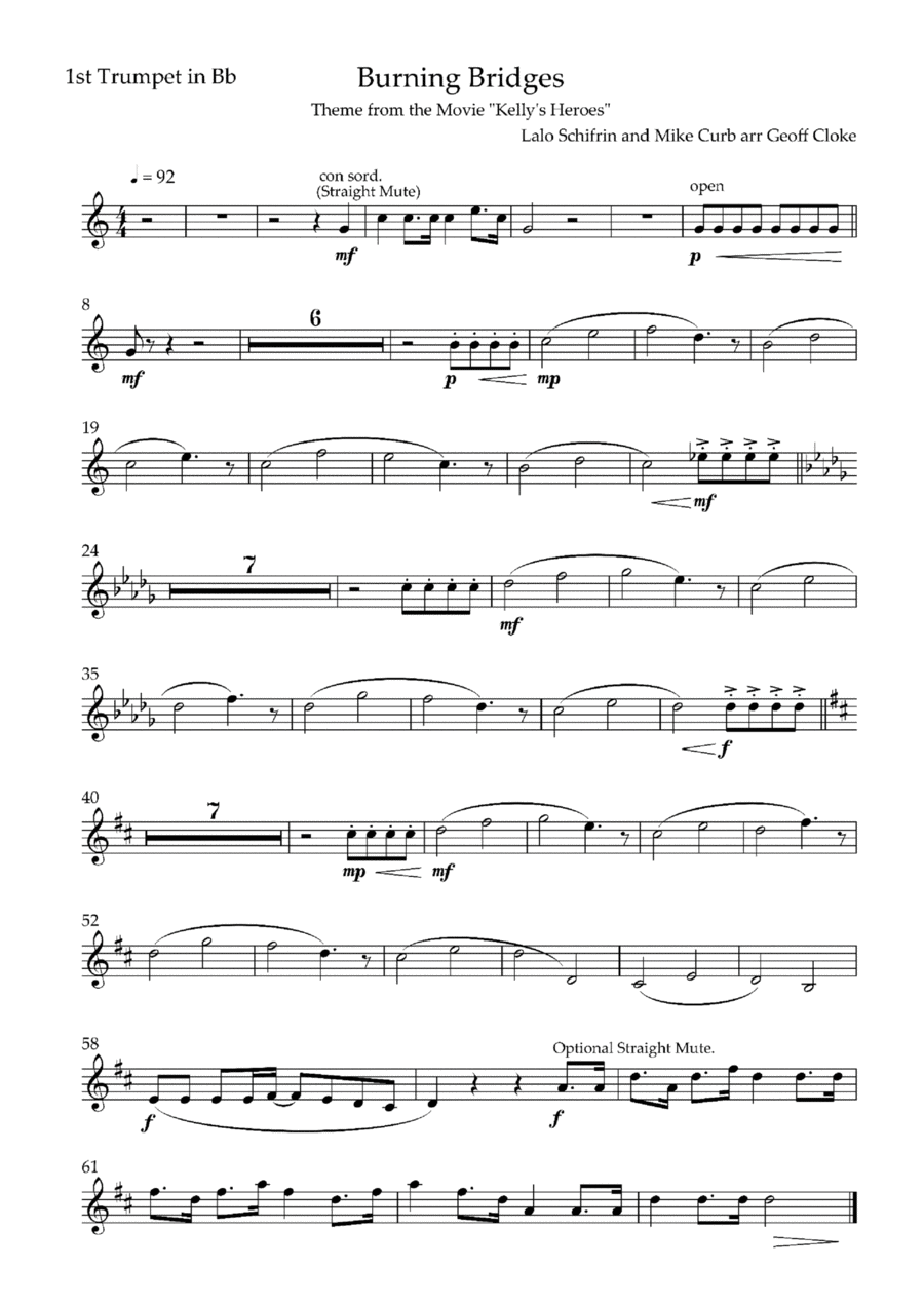 Burning Bridges Brass Ensemble scores gallery preview page 1