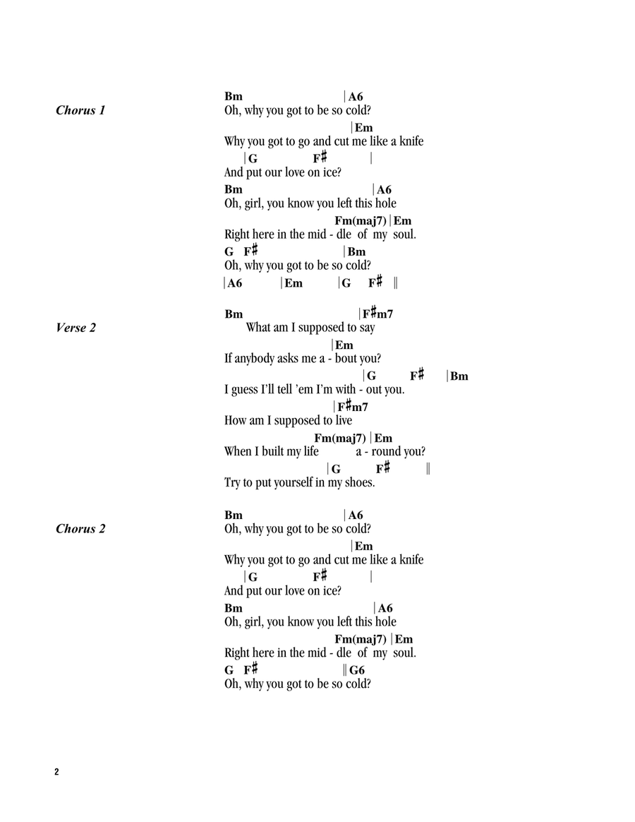 Cold Cold Electric Guitar scores gallery preview page 2