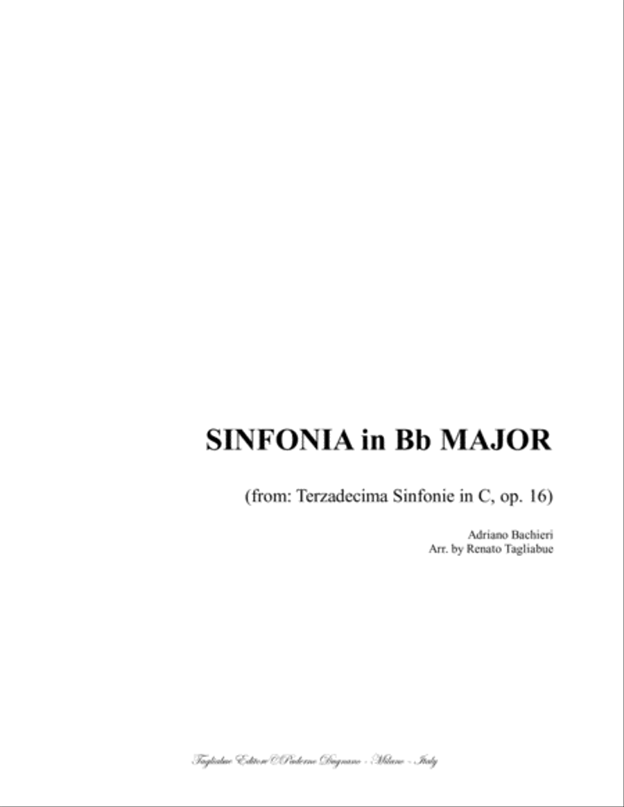 SINFONIA in Bb MAJOR - Banchieri - For Piano/Organ Organ scores gallery preview page 1