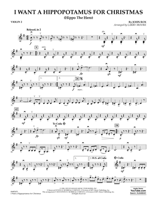 I Want A Hippopotamus For Christmas (arr. Larry Moore) - Violin 2
