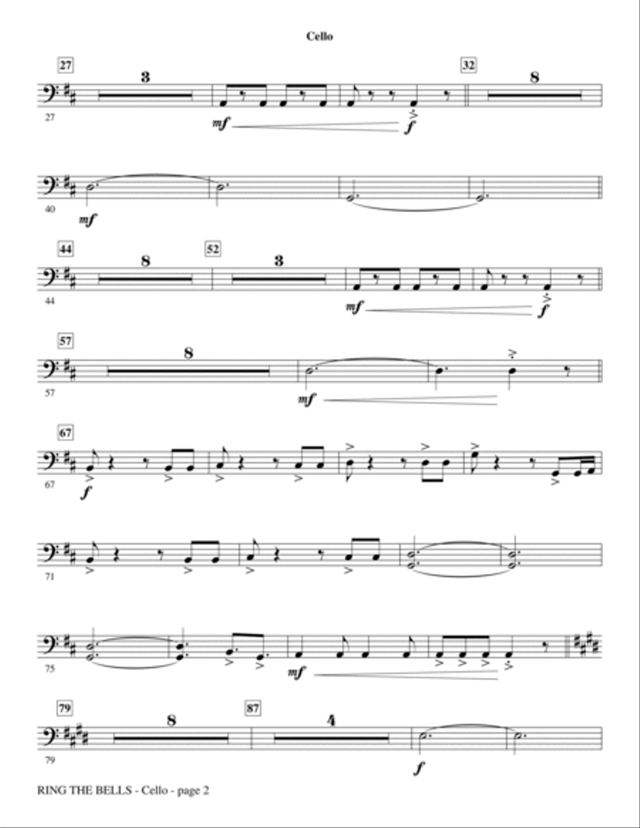 Ring The Bells - Cello Ring The Bells - Cello Choir scores gallery preview page 2