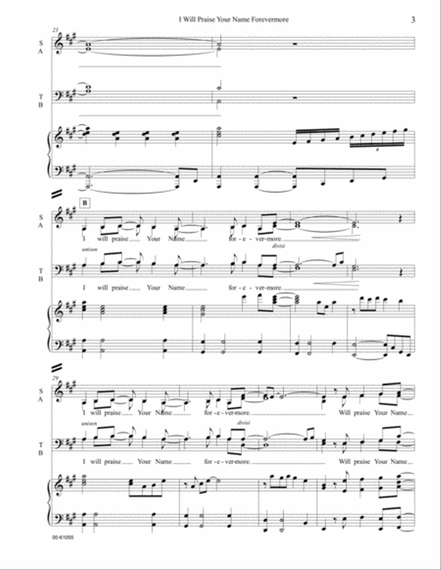 I Will Praise Your Name Forevermore - SATB score 4-Part scores gallery preview page 4