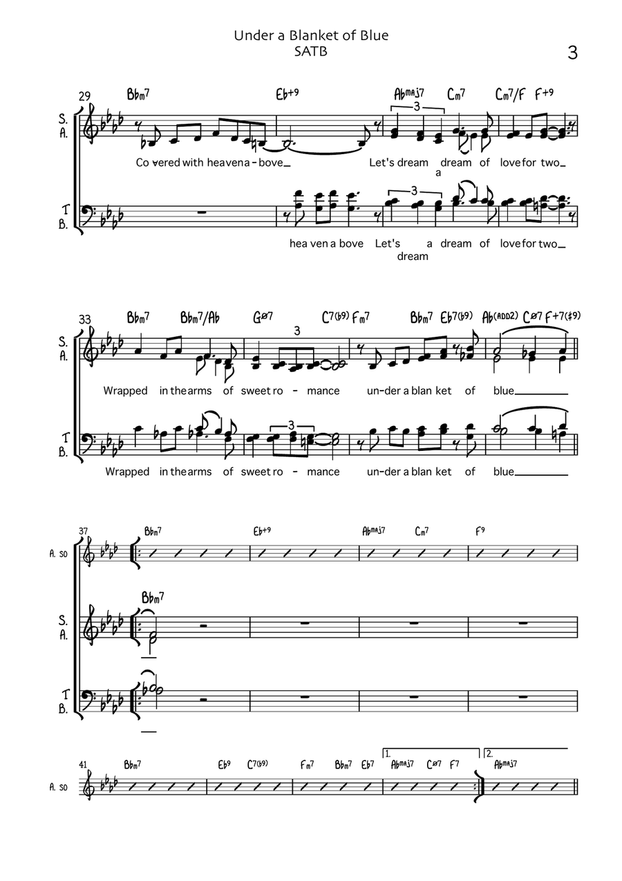 Under A Blanket Of Blue Under A Blanket Of Blue 4-Part scores gallery preview page 3
