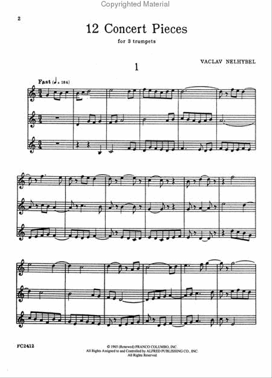 Twelve Concert Pieces Twelve Concert Pieces Trumpet Trio scores gallery preview page 2