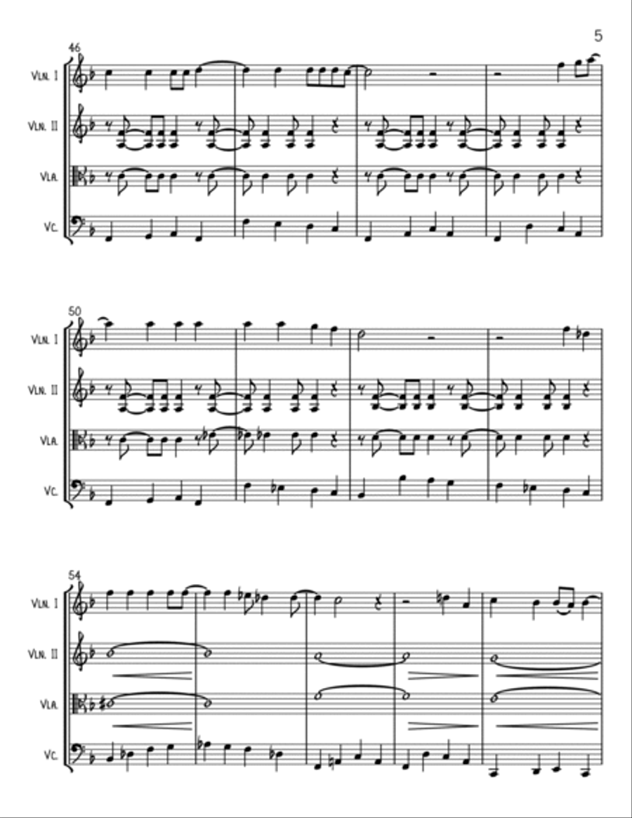 Buona Sera String Quartet scores gallery preview page 5