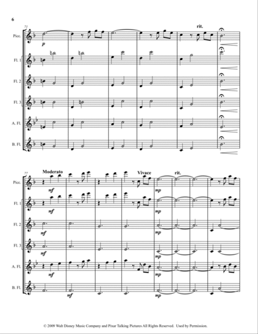 Married Life Married Life Flute Choir scores gallery preview page 6
