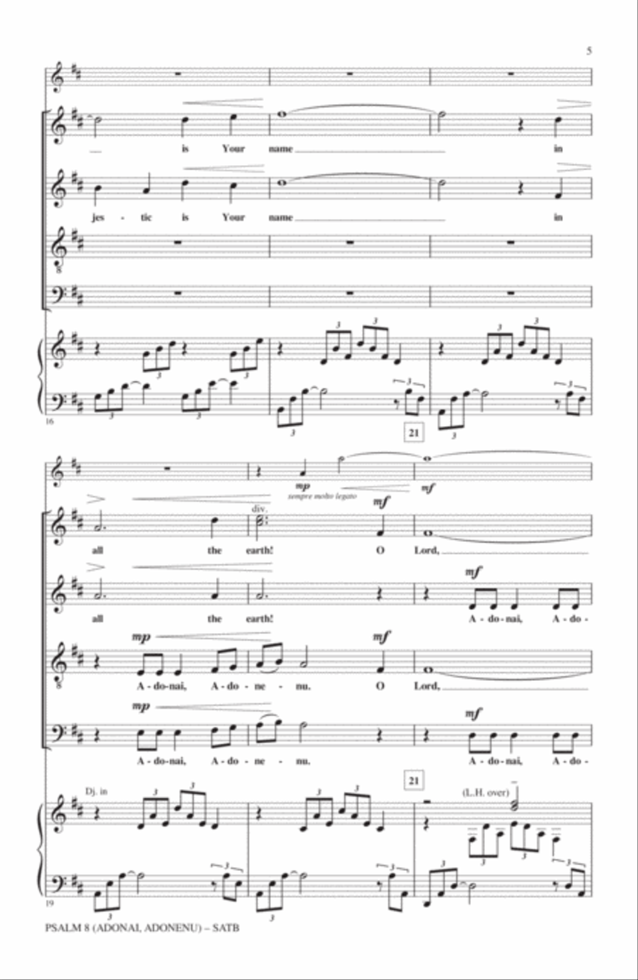 Psalm 8 (Adonai, Adonenu) 4-Part scores gallery preview page 4