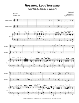 Hosanna, Loud Hosanna (with "Ride On, Ride On In Majesty!") (Duet for Bb-Trumpet - Piano)