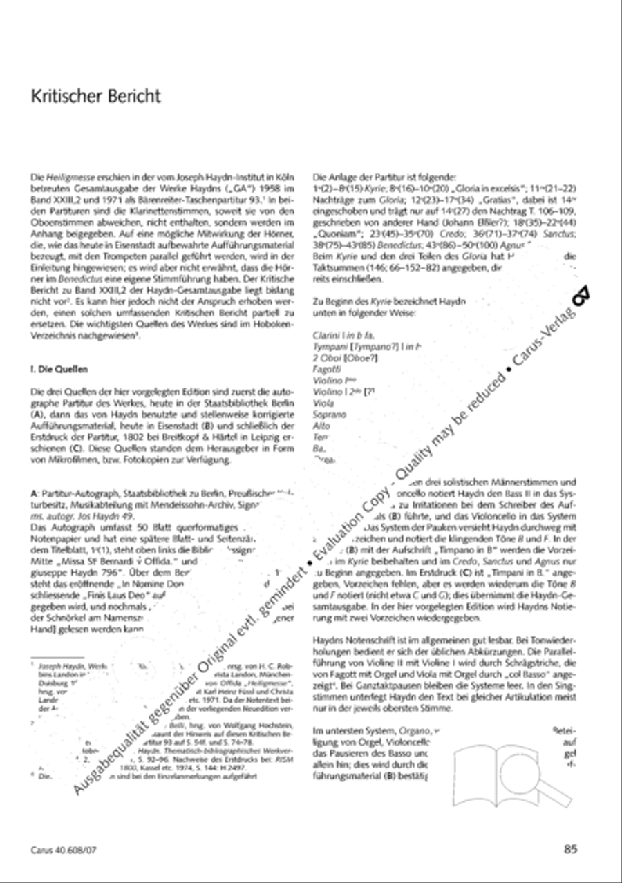Missa Sancti Bernardi von Offida in B 4-Part scores gallery preview page 100