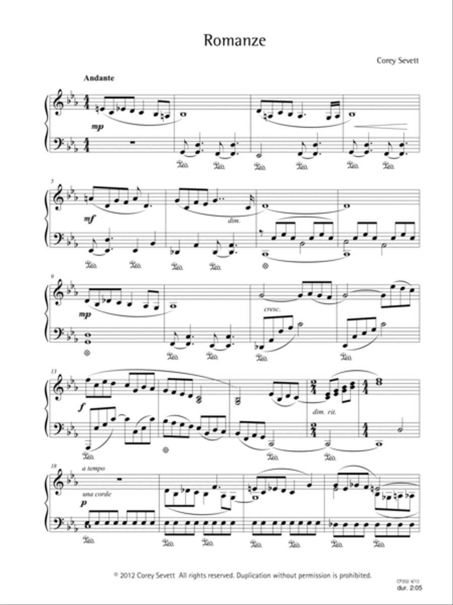 Romanze Romanze Piano Solo scores gallery preview page 2