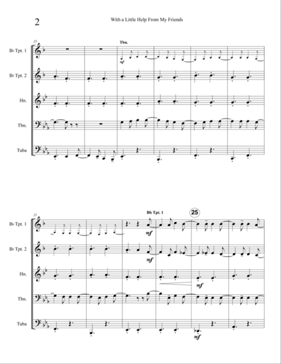 With A Little Help From My Friends Brass Ensemble scores gallery preview page 4