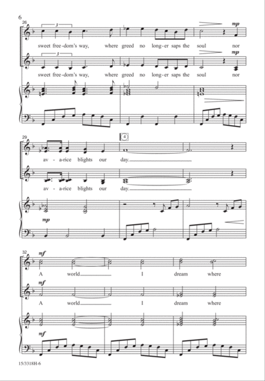 I Dream a World I Dream a World SSAA scores gallery preview page 5