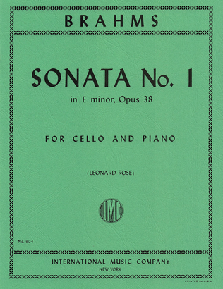 Book cover for Sonata No. 1 in E minor, Op. 38