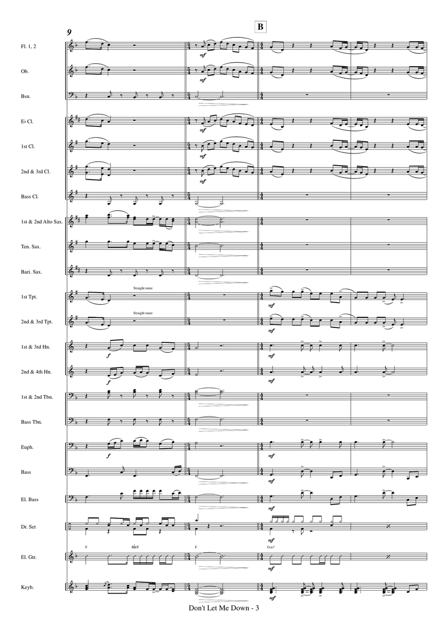 Don't Let Me Down Concert Band scores gallery preview page 5