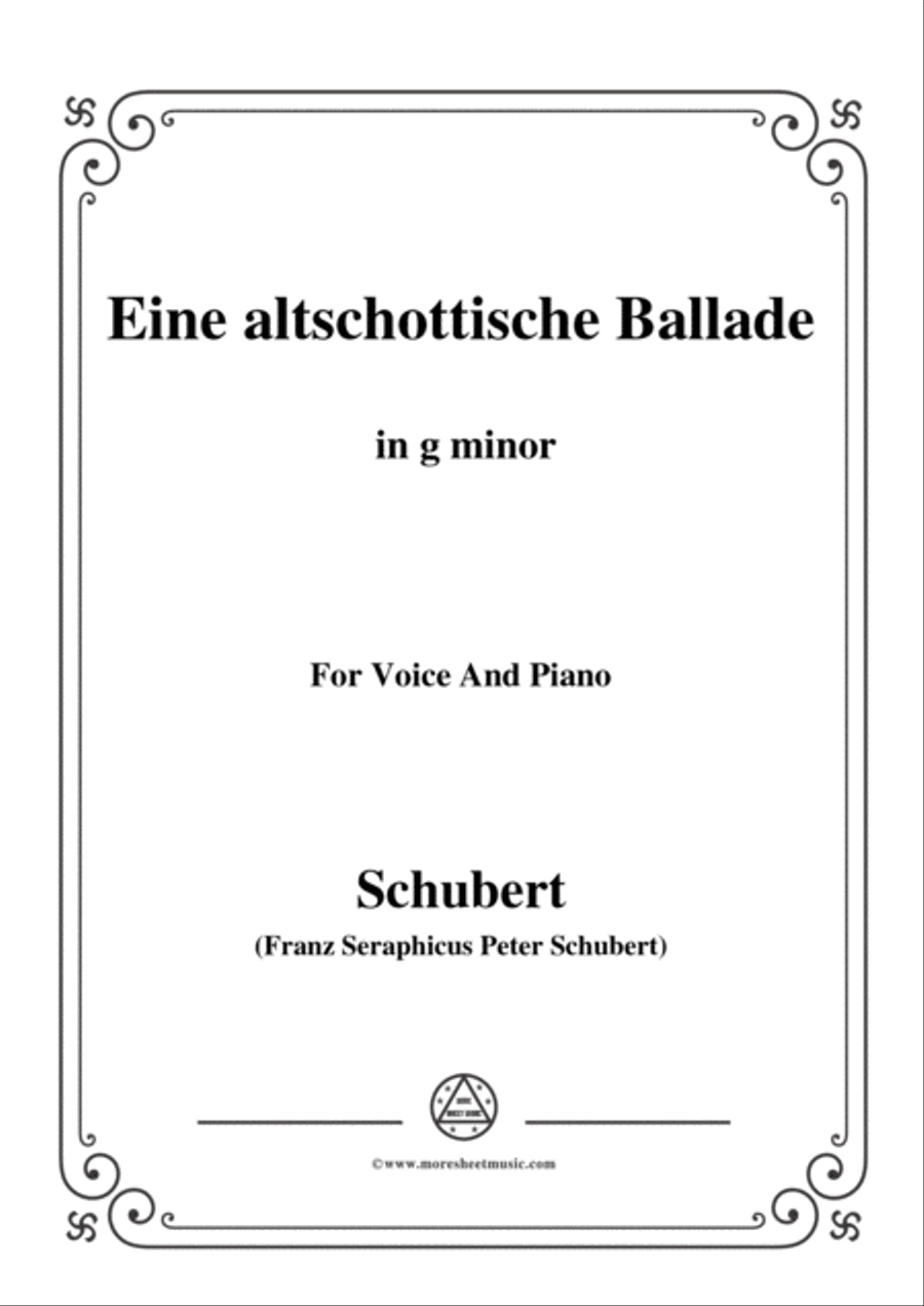 Schubert-Eine altschottische Ballade,in g minor,Op.165,No.5,for Voice and Piano Voice Solo scores gallery preview page 1