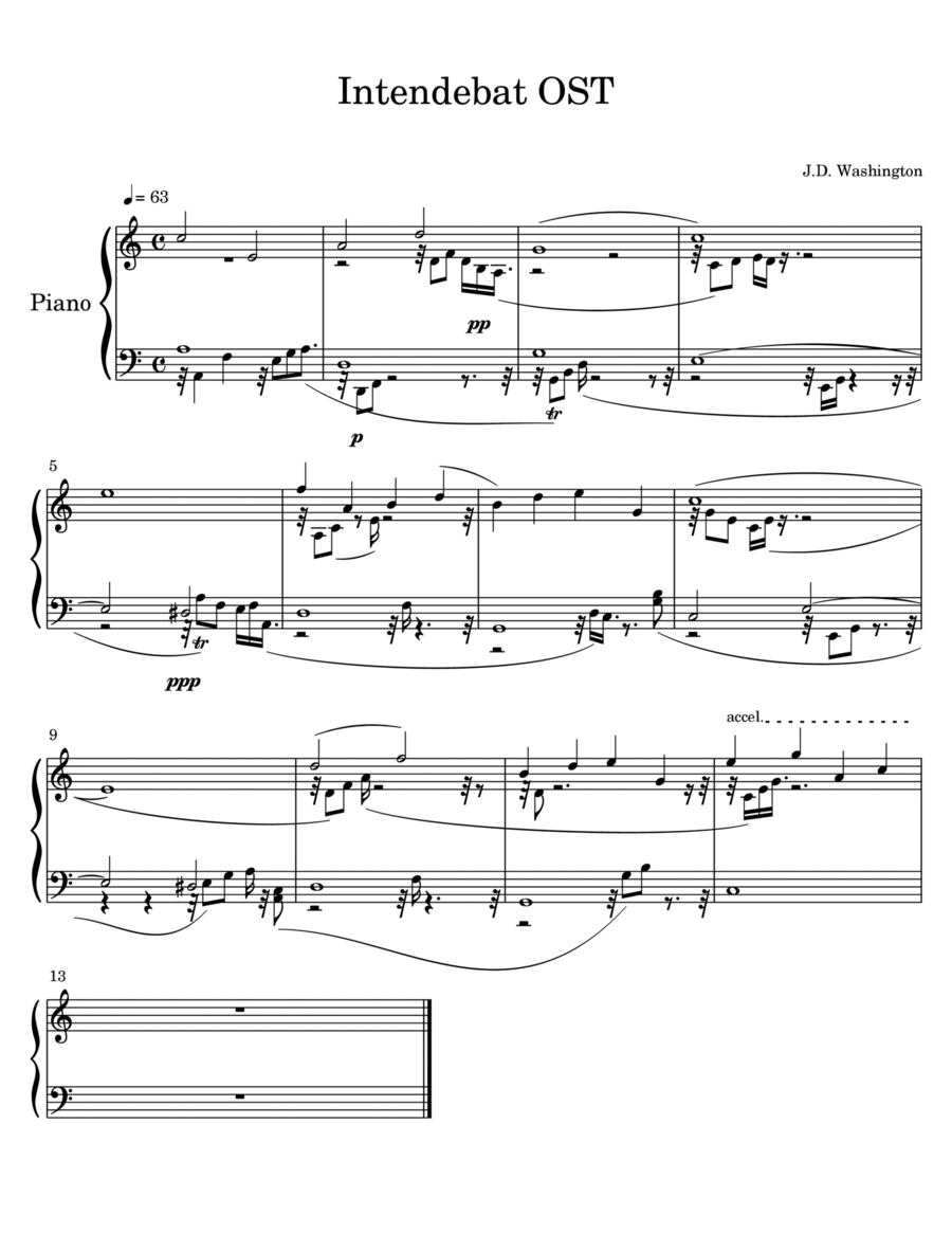 Intendebat OST 1 Piano, 4-Hands scores gallery preview page 1