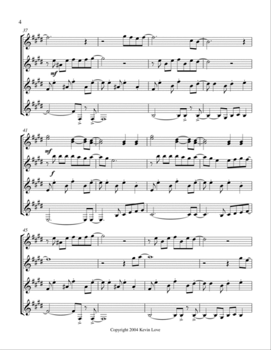 The Breeze (Guitar Quartet) - Score and Parts Guitar Ensemble scores gallery preview page 4