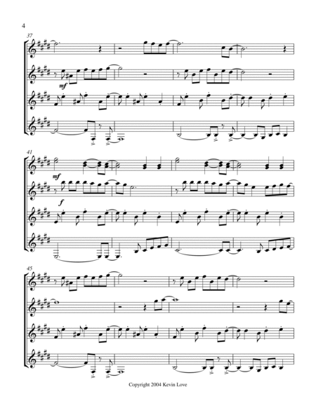 The Breeze (Guitar Quartet) - Score and Parts image number null